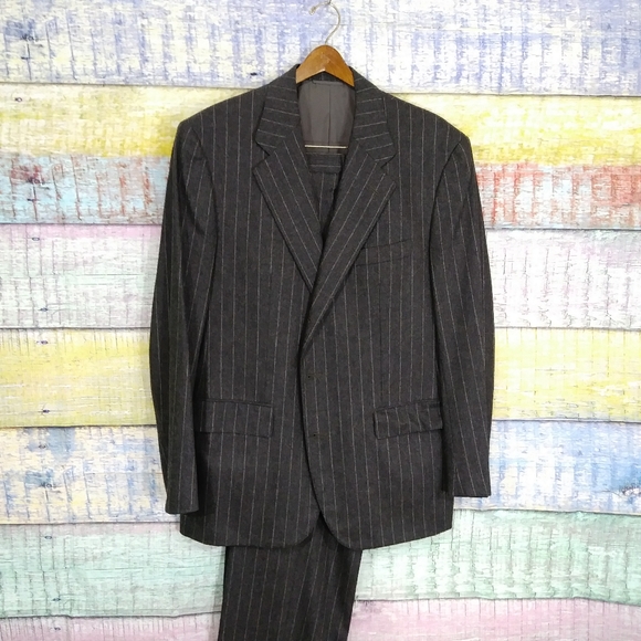 Luciano Barbera Other - Luciano Barbera gray pinstriped suit set size 54